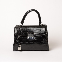 Arcole RYTHME, sac à main façon croco noir