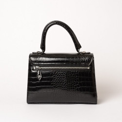 Arcole RYTHME, sac à main façon croco noir