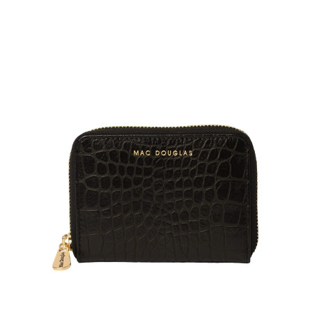 Cutter ROMY, porte-monnaie zippé cuir grain croco